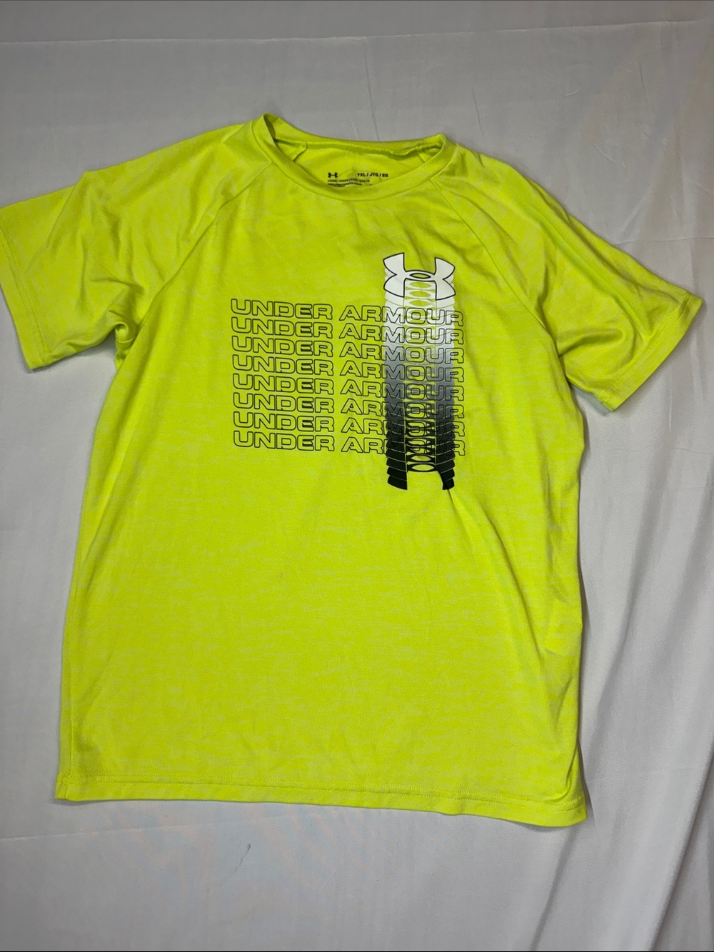 Under Armour Neon Yellow Performance Short-Sleeve Tee with Logo Graphic